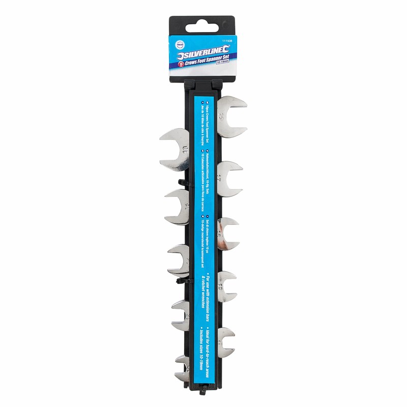 Silverline 10 Piece Crows Foot Spanner Set 10-19 mm