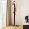 Tangkula Coat Rack Freestanding, Rubber Wood Coat Stand with 8