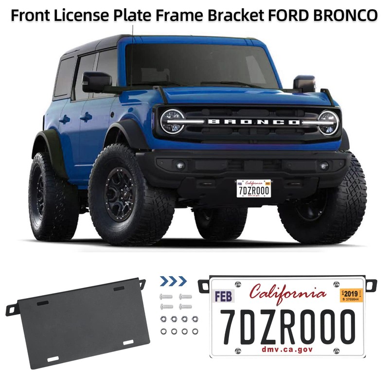 LINKCRO Front License Plate Frame for Ford Bronco, Aluminum Alloy