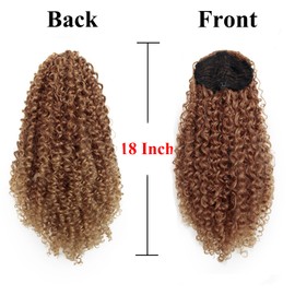 XSASLYET 18 Inch Drawstring Ponytail Extension for Black Women Pony Tails Hair Extensions Curly Ponytail Hair Piece for Easy Daily Wear (30/27)