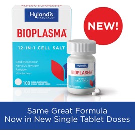 Hyland's Bioplasma Cell Salts Tablets, Natural Homeopathic Combination of Cell Salts Vital to Cellular Function, For Cold Symptoms, Nervous Tension, Fatigue and Headaches, 100 Count