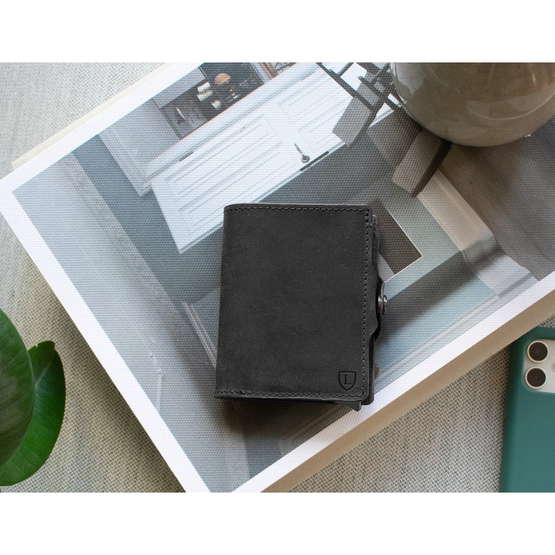 Lederhand Swipe Vintage, black, Retro