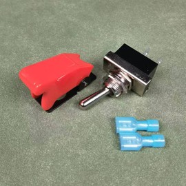 Gebildet KN3D-101 Metal Toggle Switch 25A 12V DC/15A 24V DC/10A 250V AC/15A 125V AC SPST ON/OFF 2-Pin 2-Position Rocker Switch with Safety Cover for Car