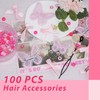 Arocooy 100PCS Small Pink Bows Gradient Hair Beads for Braids