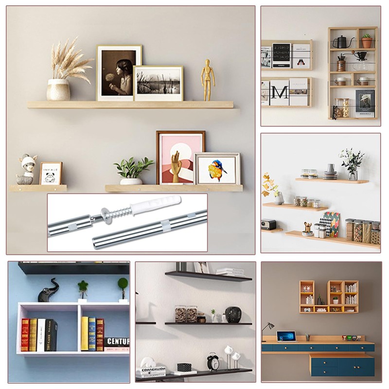 4 x Floating Shelf Brackets, Invisible Wall Shelf Brackets, Diameter