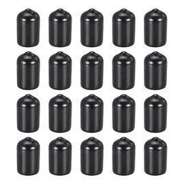 DMiotech 20 Pack 3/8" ID Black Screw Thread Protectors Rubber End Caps Bolt Covers for Screw Bolt Furniture Pipe