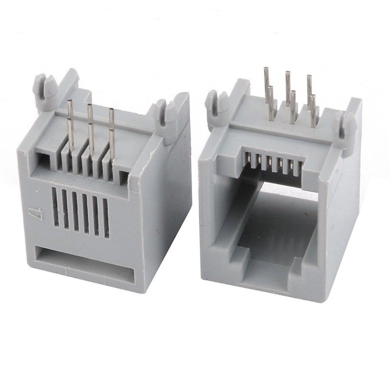 sourcing map RJ12 6P6C Female PCB Mounting Modular Jack Adapter