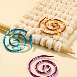 Spiral Cable Knitting Needle, 9pcs Metal Cable Needle Practical Circular Knitting Needles, Cable Needle Shawl Pin with Storage Box for Knitting, Handmade Knitting Tool for Knitter