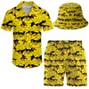 ifamawlea Men's 2 Piece Tracksuit Hawaiian Shirt Shorts Button Down
