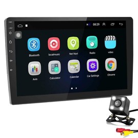 10Inch Touch Screen Android 8.1 Car Stereo Universal Car Radio Car Audio Receiver with GPS Navigation Bluetooth FM WiFi Mirror Link USB Car MP5 Player +Rear View Camera