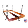 Rogar Hammered Copper Rectangular Pot Rack with Centerbar