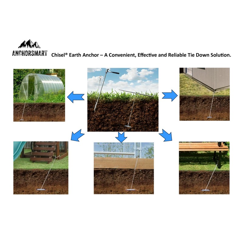 3.5" Chisel Earth Anchors - 24 pcs - Heavy Duty