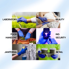 100 Pack Strong Quality BLUE MEDIUM GLOVES Powder Free Vinyl Gloves | Latex Free Food Safe Ambidextrous | Perfect For Every Day Use - AQL 1.5 EN455 CLASS 1 Gloves
