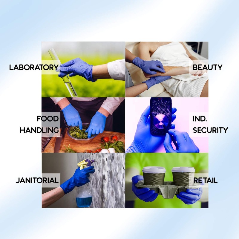 100 Pack Strong Quality BLUE MEDIUM GLOVES Powder Free Vinyl