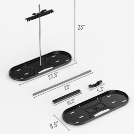 Skyflame Steel RV Dual Propane Tank Mounting Rack for 30 lbs Tanks, Double Gas Tank Cylinder Hitch Frame for RVs, Camping and Trailers