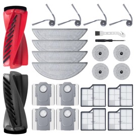 Fixbetter Accessory Set Replacement for Roborock Saros 10 Robot Vacuum Cleaner, 1 Roller Brush, 4 HEPA Filters, 4 Wipes, 4 Round Pads, 4 Dust Bags, 4 Side Brushes, 1 Screwdriver Replacement Parts