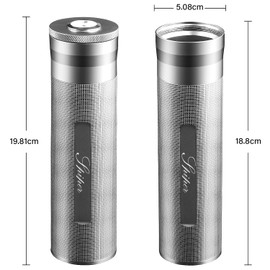 SPIPER Cigar Humidor Made of Stainless Steel, Travel Cigar Case Tube for 3 to 4 Cigars, Portable Cigar Case, Cigar Hygrometer, Gift for Lovers, Ideal for Going Out or Short Trips