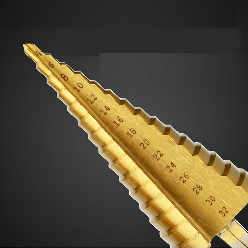 AMSAMOTION HSS Step Drill, 3-Piece Step Drill Set, Peeling Drill