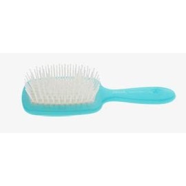 Small Paddle Brush for travel or the gym, great for curly, textured or thick hair - Turquoise