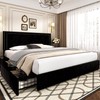 VECELO Full Size Upholstered Platform Bed Frame with 4 Storage