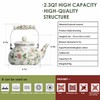 OLYTARU Enamel Teapot floral,Large Porcelain Enameled Teakettle,Colorful Water Tea Kettle