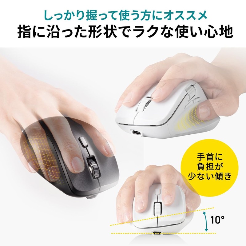 eSupply EZ4-MABT191W Bluetooth Mouse, Side Scrolling, Side Wheel, 3 Multi-Pairing,