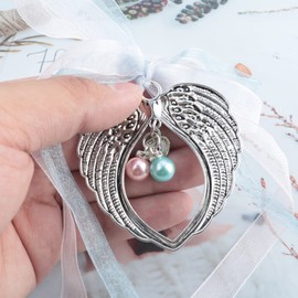 Miscarriage Gifts for Mothers Mommy of an Angel Wings Ornaments Loss of Baby Sympathy Gifts Miscarriage Memorial Gifts (Silver mom of Angel)