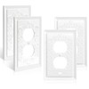 Petal Relief Design Classic Style White Modern Decorative Outlet Covers