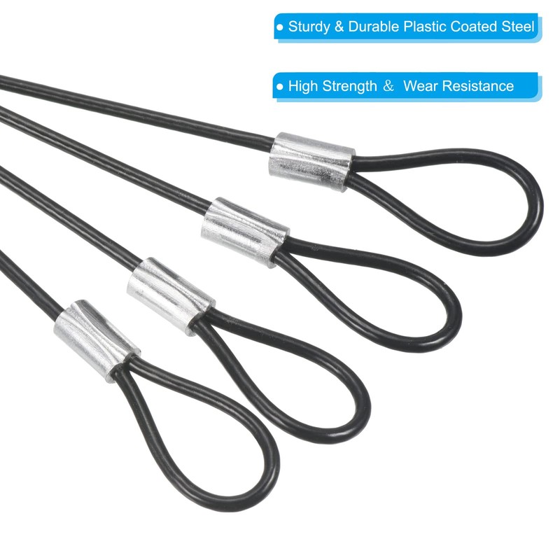 PATIKIL 12 Inch Safety Cable Lock, 6 Pack Stainless Steel