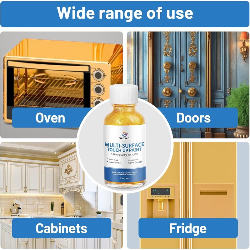SENVEN Liquid Gold Leaf Paint High Gloss Multi Surface Rich