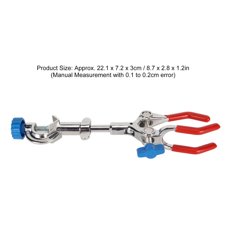 3 Prong Lab Clamp with Rubber Coating Pressure Adjustment 3