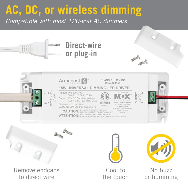 Armacost Lighting 15-Watt Universal Dimmable 12V DC LED Driver TRIAC