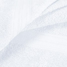 BOUTIQUO 24 Pack Cotton Towel Set, Contains 6 Bath Towels 27x54 inch, 6 Hand Towels 16x24 inch & 12 Wash Coths 12x12 inch, Ideal Everyday use, Ultra Soft Compact & Lightweight - White