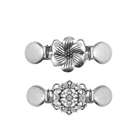 YOQUCOL - Juego de 2 broches de plata para chal, con clip, para mujer y niña