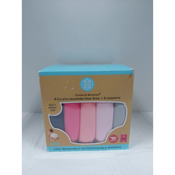 Charlie Banana New CHARLIE BANANA 5 CLOTH DIAPERS ONE SIZE_