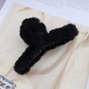 Cimenexe Retro Fluffy Hair Claw Black Fluffy Claw Hair Clip