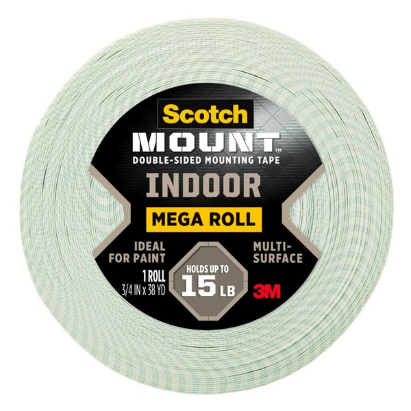 Scotch-Mount Scotch-Mount Double-Sided Tape Mega Roll, 3/4 in x 114