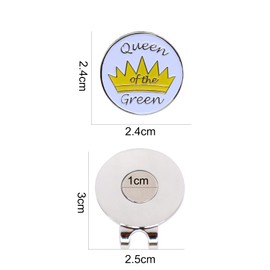Golf Ball Markers Magnetic Hat Clips Set Golf Bag Accessories Gift for Men Women Golfer (5 Ball Markers & 1 Hat Clip) (Queen)