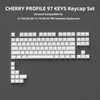 White Topographic PBT Keycaps,97 Key Caps Set Side Printed,No Tear
