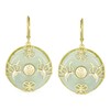 Asian Style Dangle Circle Round Donut Good Fortune Light Green