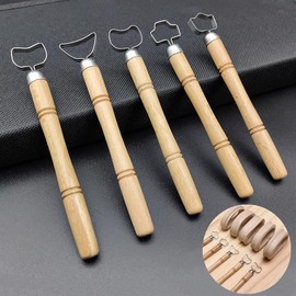 5-Piece Pottery Handle Making Tool Set with Wood Handles