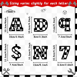 260 Pcs Black Checkered Bulletin Board Letters for Classroom 4” Letters Combo Pack Set Black Checkered Classroom Decorations Race Car Alphabet Numbers Symbols Letters for Classroom Decor