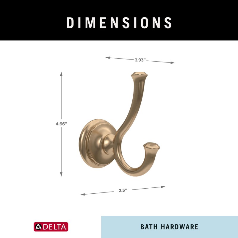 DELTA Cassidy Towel Hook, Champagne Bronze, Bathroom Accessories, 79735-CZ
