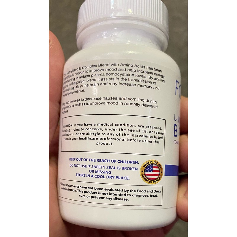 FolateMaxx L-Methylfolate 10 mg 90 Capsules Active Folate Non-GMO Methyl