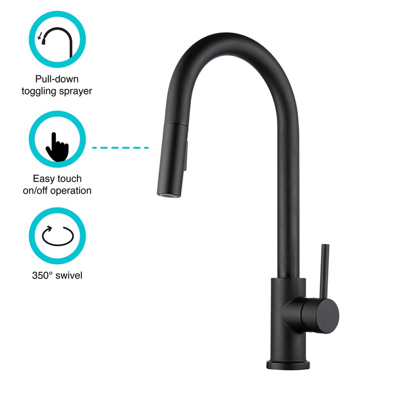 Dura Faucet RV Streamline Touch Sensor Pull-Down Kitchen Sink Faucet
