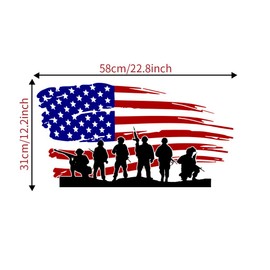 Amaonm Removable Vinyl American Flag and Soldier Wall Decal - USA Flag Wall Stickers Peel Stick Art Decor for Classroom, Kids Bedroom, Teens Nursery, Living Room, Playroom, Offices Wall Decoration