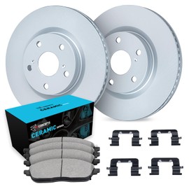R1 Concepts Front Brakes and Rotors| Hardware Included| Front Ceramic Brake Pads and Rotors Kit| Fits 2003-2008 Pontiac Vibe, Toyota Corolla, Toyota Matrix