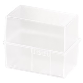 HAN 977-63, Card index box A7 landscape. Innovative, attractive design holds a maximum of 300 cards with steel hinge, translucent clear - various colours to choose from