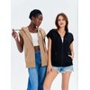 Fisoew Women's Sleeveless Zip Up Cotton Hoodies Casual Loose Fit