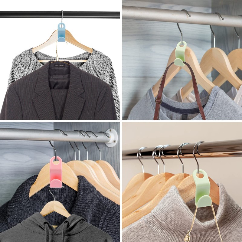 Pack of 60 Clothes Hangers Connecting Hooks, Space-Saving Hangers Hooks,